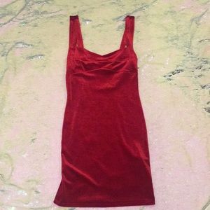 Red velvet mini dress, new w tags
